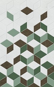 Unitile (Шахтинская плитка) Веста 01 Декор Зеленый 25х40 см
