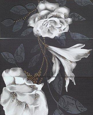 Latina Ceramica Hermes Mural Rose Negro Панно 75x60  (из 3-х штук)