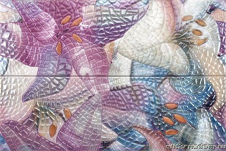 Glazurker Florens Lila Mosaic Set Decor Панно (из 2-х плиток) 20х60