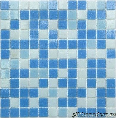 NS-mosaic Econom series MIX20 Мозаика стеклянная бело-сине-голубая 32,7х32,7 см