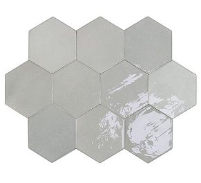 Wow Zellige Hexa 122079 Grey Серая Глазурованная Настенная плитка 10,8х12,4 см