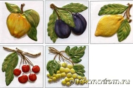 Elios Ceramica Cafedelmar frutta decoro Декор (из 5-х штук) 10х10