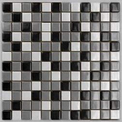 MVAPrintMosaic Мозаика стеклянная Микс 25FL-S-037 Серый + Белый + Черный 31,5х31,5 см