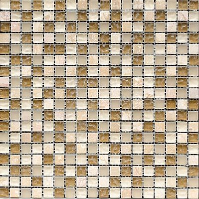 Bertini Mosaic Мозаика Миксы из стекла Brown-beige-sand mix Мозаика 1,5х1,5 сетка 30,5х30,5