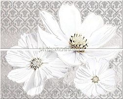 Azori Sfumato Floret Grey Панно 50,5х40,2 (из 2-х плиток) см