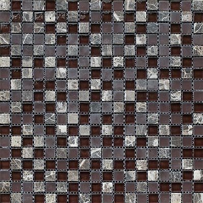 Bertini Mosaic Мозаика Миксы из стекла Dark imperador-chocolate glass Мозаика 1,5х1,5 сетка 30,5х30,5