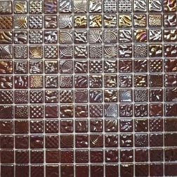 Gidrostroy Стеклянная мозаика L-030 Коричневая Глянцевая 2,5x2,5 31,7x31,7 см