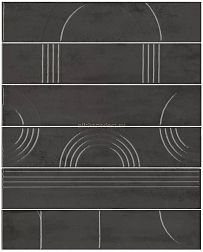 Kerama Marazzi Мажорель KMP3STA009RN6X Панно чёрный (из 6 частей 6х28,5) 36x28,5 см