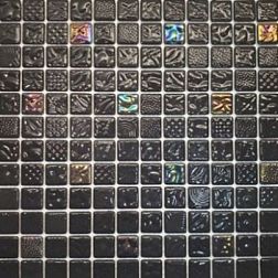 Gidrostroy Стеклянная мозаика L-020 Черная Глянцевая 2,5x2,5 31,7x31,7 см