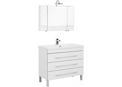 Комплект мебели для ванной Aquanet Верона NEW 100 белый (напольный 3 ящика)
