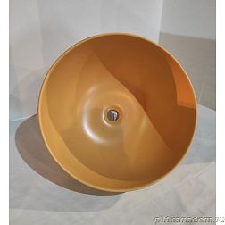 White Ceramic Dome, накладная круглая раковина Ø44,5x24h см, оранжевый матовый