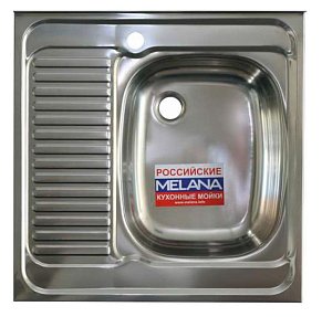 Мойка кухонная Melana MLN-RUS-6060 L/R накладная 0,6/160, хром полированный