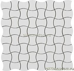 Ce.Si Butterfly Fluoro Rett Белая Матовая Ректифицированная Мозаика 2,5x5 30x30 см