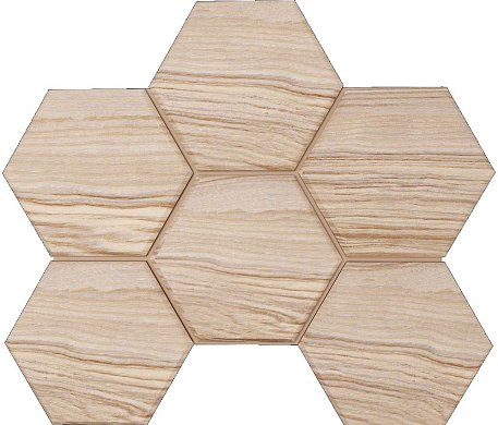Ametis Selection SI03 Pine Hexagon Бежевая Неполированная Мозаика 25х28 см