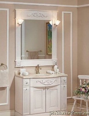 ЭкоМебель Валенсия Комплект мебели для ванных комнат 1 Soft2 (тумба-умывальник с фальшпанелью с декором) 110