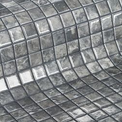 Ezarri Gemma Magnet Серая Стеклянная Глянцевая Мозаика 31,3х49,5 (2,5х2,5) см