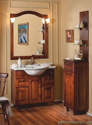 ЭкоМебель Royal Комплект мебели для ванных комнат Royal-1 Light1 (тумба с умывальником 100, зеркало в раме)