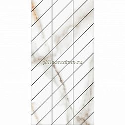 Ametis Supreme Ferrum Фальшмозаика SM03 Corner Белый Неполированный Декор Правый 29,8x59,8 см