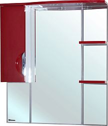 Bellezza Лагуна-85 Зеркало-шкаф Красный, встроенный светильник, левый