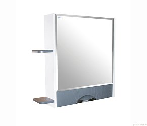 Зеркало-шкаф навесной без подсветки Mixline Байкал-70 серый (539811)