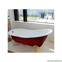 Magliezza Gracia DO Чугунная ванна (ножки золото), красный экран 170х76