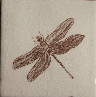 Cevica Provenza Dec. Dragonfly Marron (Crema) Декор 13х13