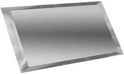 Компания ДСТ Зеркальная плитка ПЗС1-01 Прямоугольная серебряная плитка с фацетом 10 мм 12х24 см