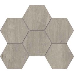 Estima Soft Wood SF03 Hexagon Grey Серая Матовая Мозаика 25x28,5 см