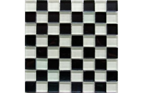 Мозаика стекло Glass White Black 30x30x0,4
