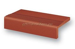 Stroeher Keraplatte Terra 215 Patrizierrot Ступень с насечками  - прямой угол 24х11,5 см