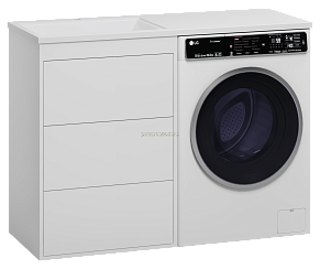 Brevita Grafit-60 L-R Тумба напольная 3 ящ. под стир. машину белая