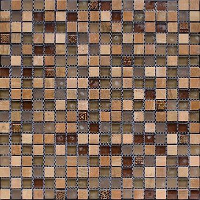 Bertini Mosaic Мозаика Миксы из мрамора Wood-Grain-Glass-Resin Мозаика 1,5х1,5 сетка 30,5х30,5