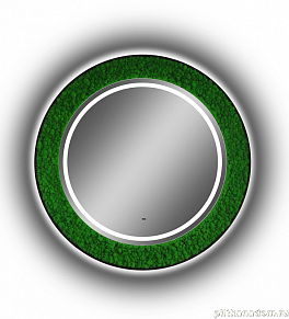 Зеркало Континент Forest LED D1000 с подсветкой с бесконтактным выключателем (зеленый мох) ЗЛП301