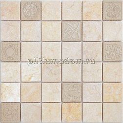 Caramelle Pietrine 7 мм Botticino Matt Бежевая Матовая Мозаика 30,5х30,5х0,7 (4,8х4,8) см