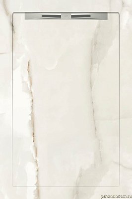 Aquanit Slope Душевой поддон из керамогранита, цвет Marble Beyaz, 90x135