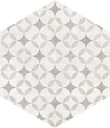 Pamesa Ceramica Atrium Alpha Hex Mix-Perla Серый Матовый Декор 25,8x29