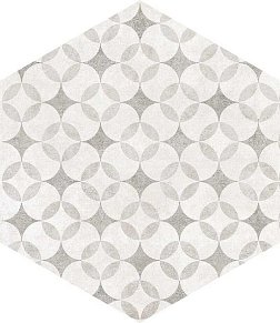 Pamesa Ceramica Atrium Alpha Hex Mix-Perla Серый Матовый Декор 25,8x29 см