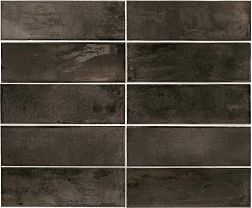Equipe Hanoi Black Ash Черная Глянцевая Настенная плитка 6,5x20 см
