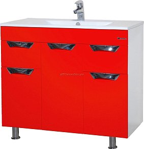 Bellezza Симона Тумба с 2 ящ. красная 829E Бомме 100 см