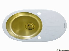 Seaman Eco Glass SMG-730W Кухонная мойка, Gold (PVD)