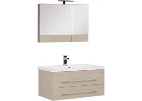 Комплект мебели для ванной Aquanet Нота NEW 90 светлый дуб (камерино)