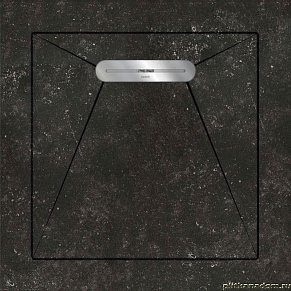 Aquanit Envelope Душевой поддон из керамогранита, цвет Belgium Stone Siyah, 90х90