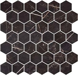 Onix Mosaico Glass Hexagon Marble Coimbra Antislip Мозаика 28,4х28,6 см