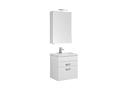 Комплект мебели для ванной Aquanet Рондо 60 белый (2 ящика, зеркало камерино)