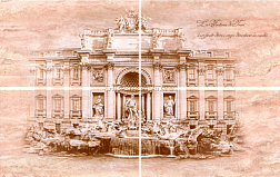 N-ceramica Травертин Fontana di Trevi Панно 50х80 (из 4-х шт.) см