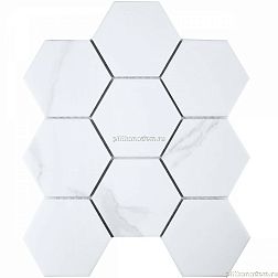 Starmosaic Homework Hexagon Big Carrara Matt (PMFQ82223) Белая Матовая Мозаика 25,6х29,5