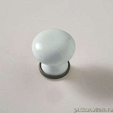 Eban Ceramica Bianco FAC04PO, Ручка-кнопка для мебели, без рисунка,  белый-керамика