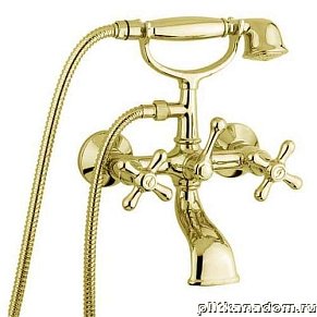 Emmevi Rubinetterie Deco Classic 12011 Смеситель для ванной с ручным душем,настенный (белый-золото)