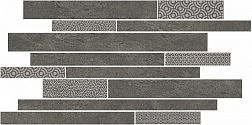 Kerama Marazzi Ламелла SBM011-SG4585 Декор серый темный мозаичный 25х50,2 см