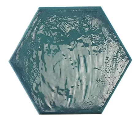 Prissmacer Rain Aquamarine Hex Зеленый Глянцевый Керамогранит 19,8х22,8 см